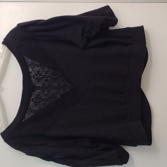 Vintage Y2K Black Button Front Lace Back Short Sleeve Cardigan Bolero 2X - Picture 2 of 2